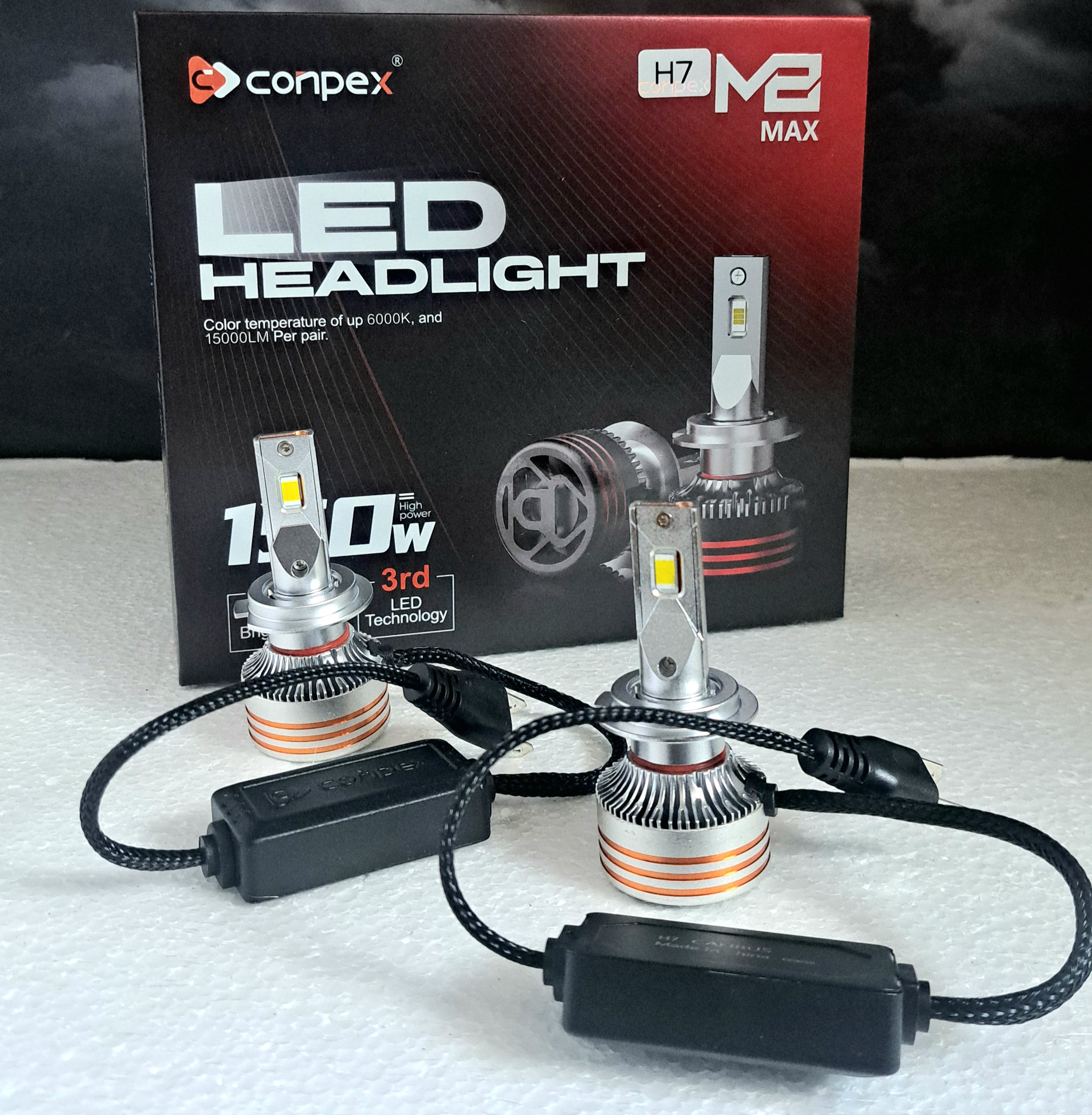 هدلایت کانپکس مدل M8 MAX پایه H7 اورجینال New Chip برق 12/24 ولت (یخی)